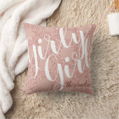 女の子らしい女の子バラ赤面グリッター水玉模様Thro クッション (ブランケット)