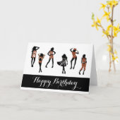 女の子らしい女の子ファッションモデル カード (黄色い花)