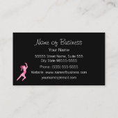 女の子らしい女の子モダンピンクアンドブラックフィットネスコーチ 名刺 (裏面)