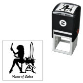 女の子らしい女の子女性シルエットヘアと美しいサロン セルフインキングスタンプ (インサイチュ)