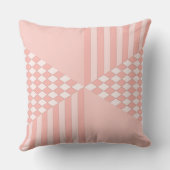 女の子らしい幾何学的なピンクのストライプとダイヤモンドのチェック柄 クッション (裏面)