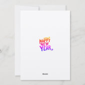 女の子らしい新年ピンクとパープルのバルーンタイポグラフィ シーズンカード (裏面)