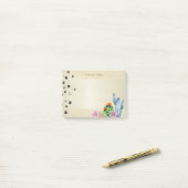 女の子らしい水彩のサボテン&パール - ポストイット (デスク上)