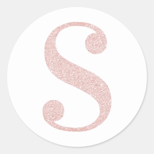 女の子らしい淡いローズゴールドラメモノグラム S ラウンドシール (正面)