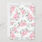 女の子らしい花柄のピンクの象のベイビーシャワー招待状 招待状 (裏面)