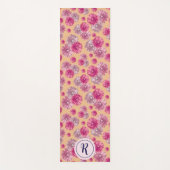 女の子らしい花柄のモダンなパステルカラーの花のジム ヨガマット (正面)