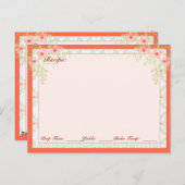 女の子らしい花柄のレシピストック ポストカード (正面/裏面)