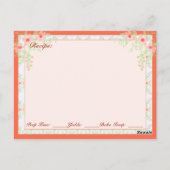 女の子らしい花柄のレシピストック ポストカード (裏面)