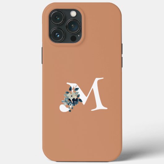 女の子らしい花柄の大きな最初のピンクがかったエレガントでモダンなデザイン Case-Mate iPhoneケース (裏面)