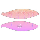 女の子らしい虹色のラメと輝きの雫のモノグラム名入れデザイン バスケットボール (パネル)