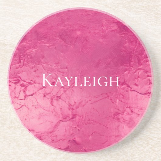 女の子らしい豪華でおしゃれなピンクの誕生日 コースター (正面)