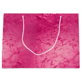 女の子らしい豪華でおしゃれなピンクの誕生日 ラージペーパーバッグ (正面)