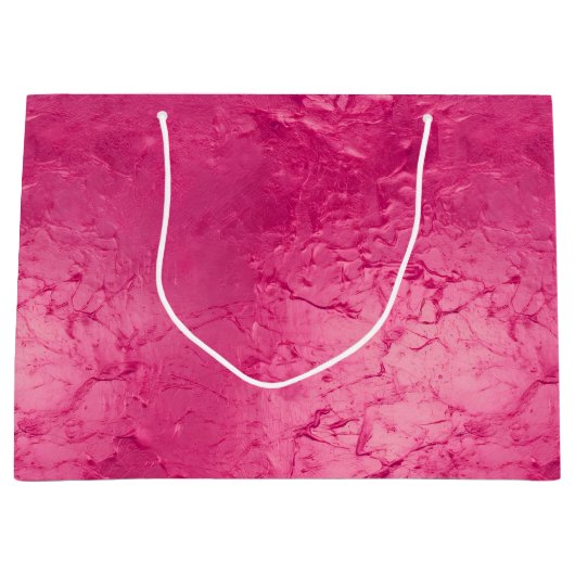 女の子らしい豪華でおしゃれなピンクの誕生日 ラージペーパーバッグ (正面)