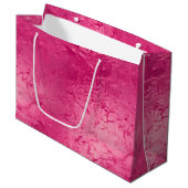 女の子らしい豪華でおしゃれなピンクの誕生日 ラージペーパーバッグ (正面アングル)