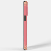 女の子らしい輝くピンクとゴールドのモノグラム Case-Mate iPhoneケース (裏面 / 右)