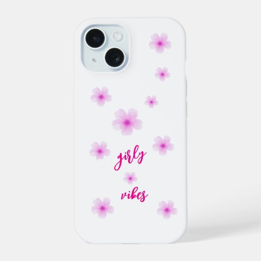 女の子らしい雰囲気 iPhone 15ケース (裏面)