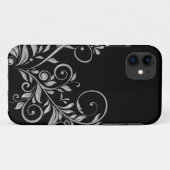 女の子らしい黒と銀の華やかな花柄のiPhone5ケース Case-Mate iPhoneケース (裏面(横))