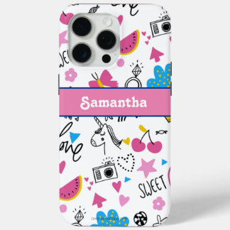 女の子らしい かわいい おしゃれ シンプル ピンク お洒落な パターン iPhone 15 PRO MAXケース