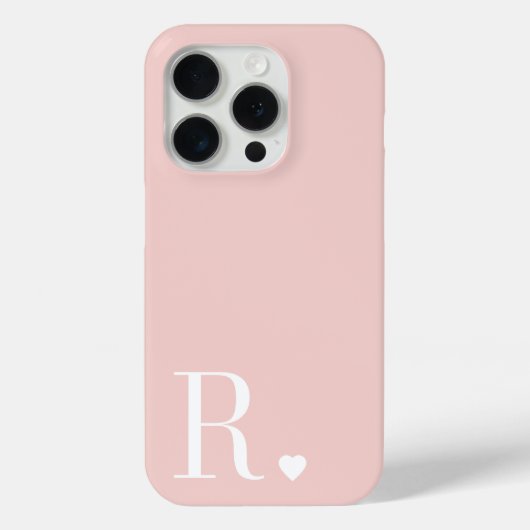 女の子らしい ピンク 白 モノグラムイニシャル Case-Mate iPhoneケース (裏面)