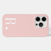 女の子らしい ピンク 白 モノグラムイニシャル Case-Mate iPhoneケース (裏面 (横))