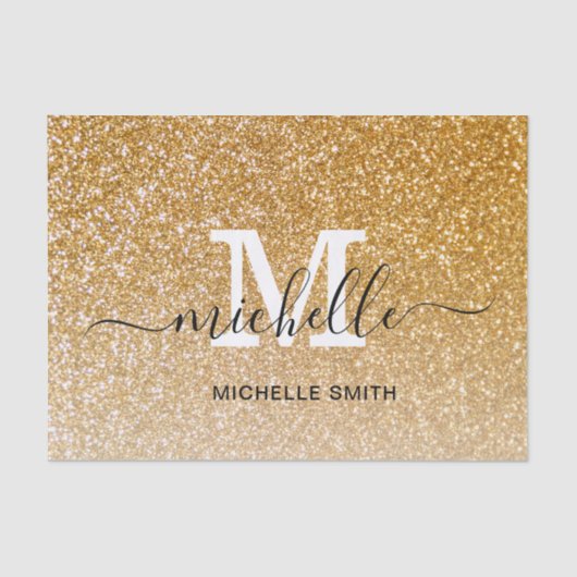 女の子らしい フェミニンな エレガントな モノグラム ロゴ入りの スクリプト 薄葉紙 (正面)