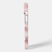 女の子らしい ローズゴールド グリッター オーダーネーム フォト コラージュ Case-Mate iPhoneケース (裏面 / 左)