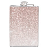 女の子らしい ローズゴールド グリッター モノグラム ブライズメイド フラスク (裏面)