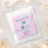 女の子らしい 小さなビジネス 手作りの贈り物 愛を込めて QR フェイバーバッグ (クリップ留めされた状態)