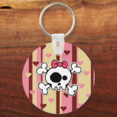 女の子らしスカル キーホルダー (正面)