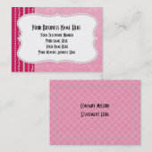 女の子らしピンクジェムビーズかわいらしファッションビジネスカー 名刺 (正面/裏面)