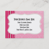 女の子らしピンクジェムビーズかわいらしファッションビジネスカー 名刺 (正面)