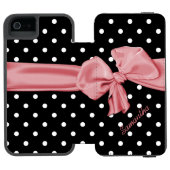 女の子らし水玉模様iPhone 5Sウォレットケース Incipio iPhoneウォレットケース (フォリオオープン)