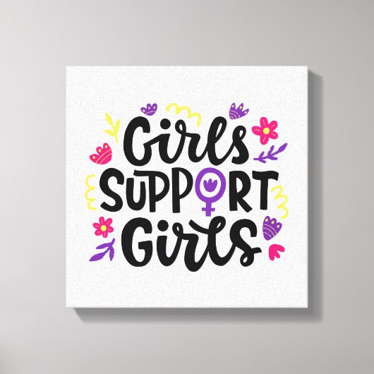 女の子をサポート キャンバスプリント (正面)
