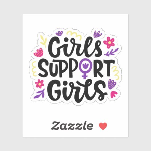 女の子をサポート シール (シート)