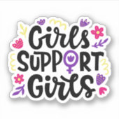 女の子をサポート シール (正面)