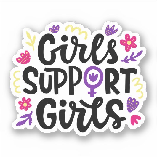 女の子をサポート シール (正面)