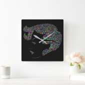 女の子をハート スクエア壁時計 (ホーム)