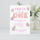 女の子をパーソナライズ1st誕生日ガチョウ日付を保存 セーブザデート (スタンド正面)