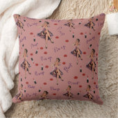 女の子をピンクで留める クッション (ブランケット)