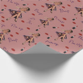 女の子をピンクで留める ラッピングペーパー (角)