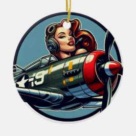 女の子をピン留めする セラミックオーナメント