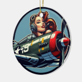 女の子をピン留めする セラミックオーナメント (左)