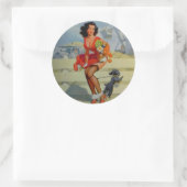 女の子をピン留めする ラウンドシール (バッグ)