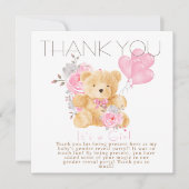 女の子を女の子に明かすジェンダーパーティー サンキューカード (正面)