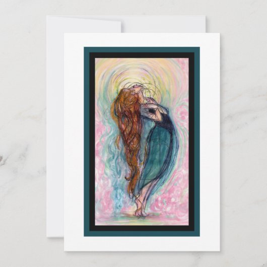 「女の子を崇拝している」 フラットカード 招待状 (正面)