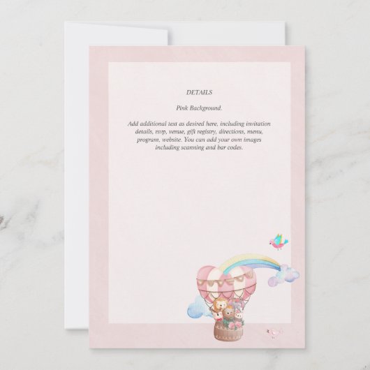 女の子を持って！共有ハッピーニュース性別の暴露 招待状 (裏面)