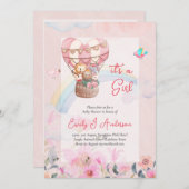 女の子を持って！共有ハッピーニュース性別の暴露 招待状 (正面/裏面)