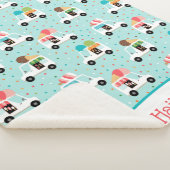 女の子を振りかけるアイスクリームのトラックパーソナライズされた シェルパブランケット (3/4)