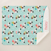 女の子を振りかけるアイスクリームのトラックパーソナライズされた シェルパブランケット (正面(横))