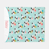 女の子を振りかけるアイスクリームのトラックパーソナライズされた フリースブランケット (正面(横))